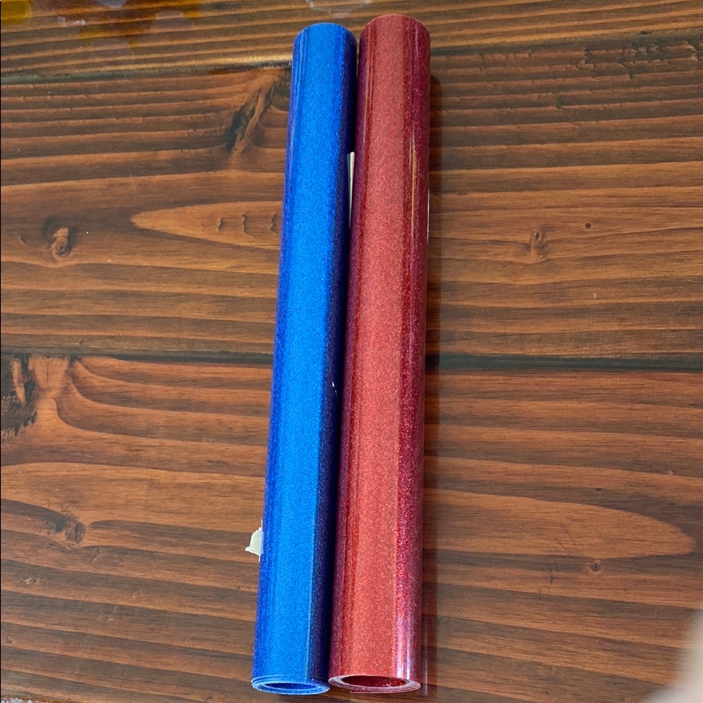 Glitter Heat Transfer Vinyl Bundle / Blue Glitter & Red Glitter
3ft each